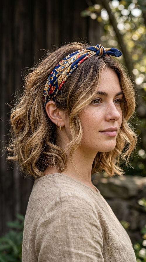 Silk Scarf Headband Style