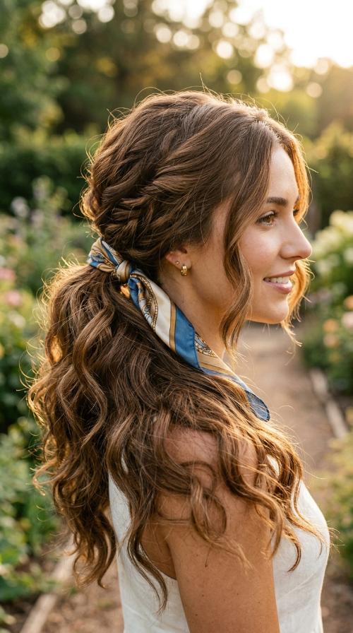 Silk Scarf Low Pony