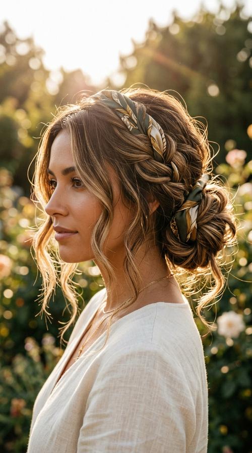 Silk Scarf Tucked Bun