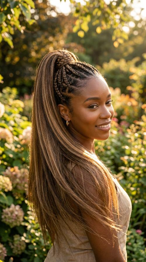 Silky Straight Relaxed High Pony