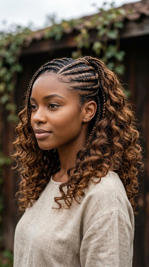 Simple Side-Swept Cornrows