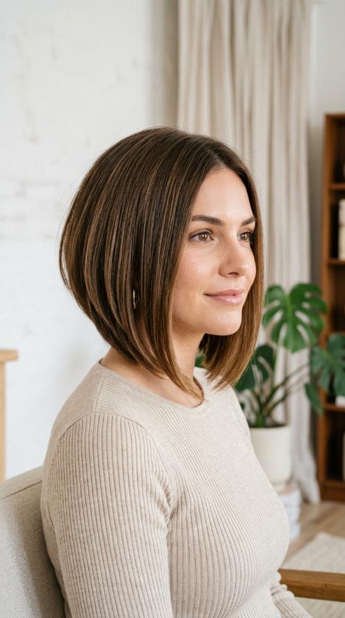 Sleek A-Line Inverted Bob