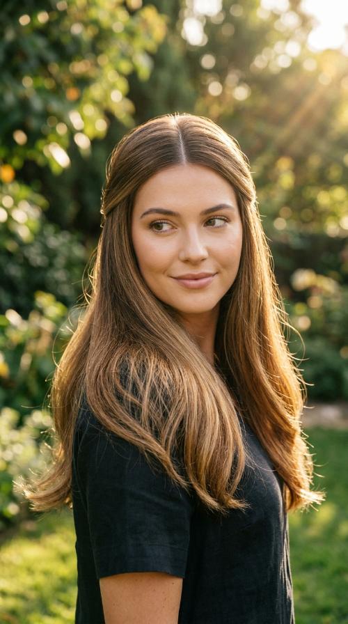 Sleek Center Part Tuck