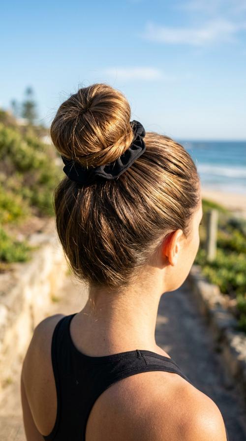 Sleek High Bun with Scrunchie