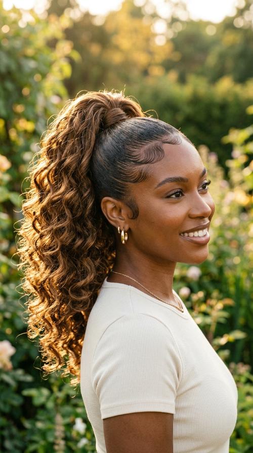 Sleek High Ponytail with Edges