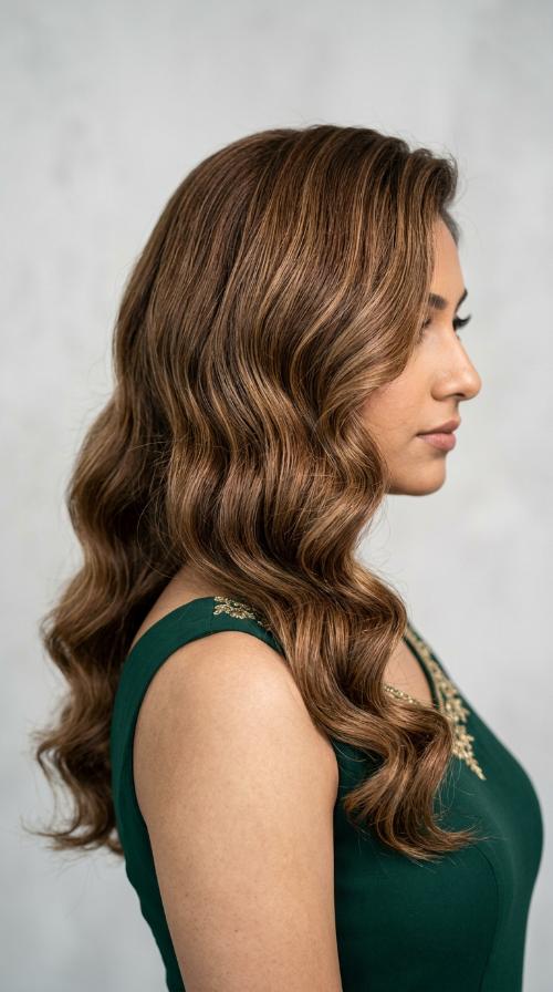 Sleek Hollywood Waves for Evening Gowns