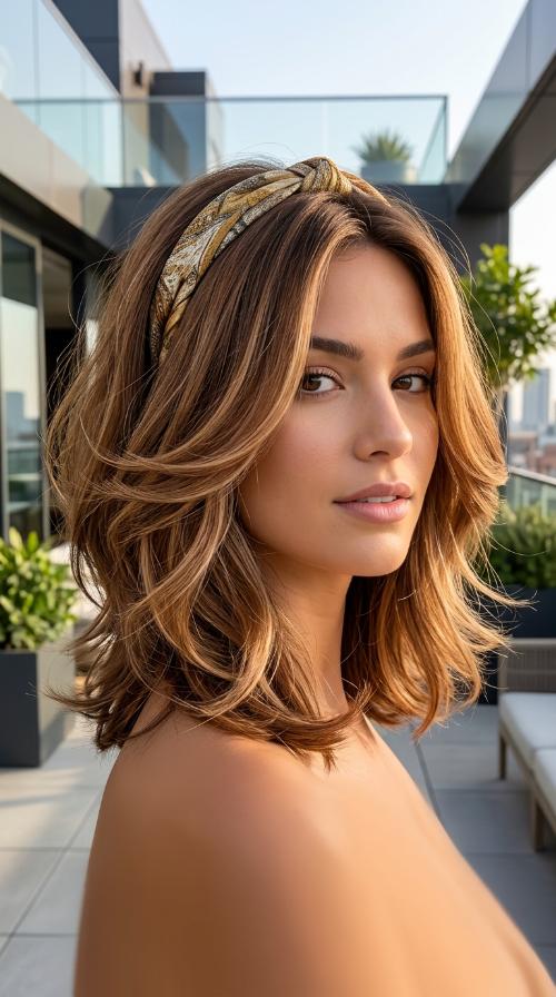 Sleek Lob with Headband