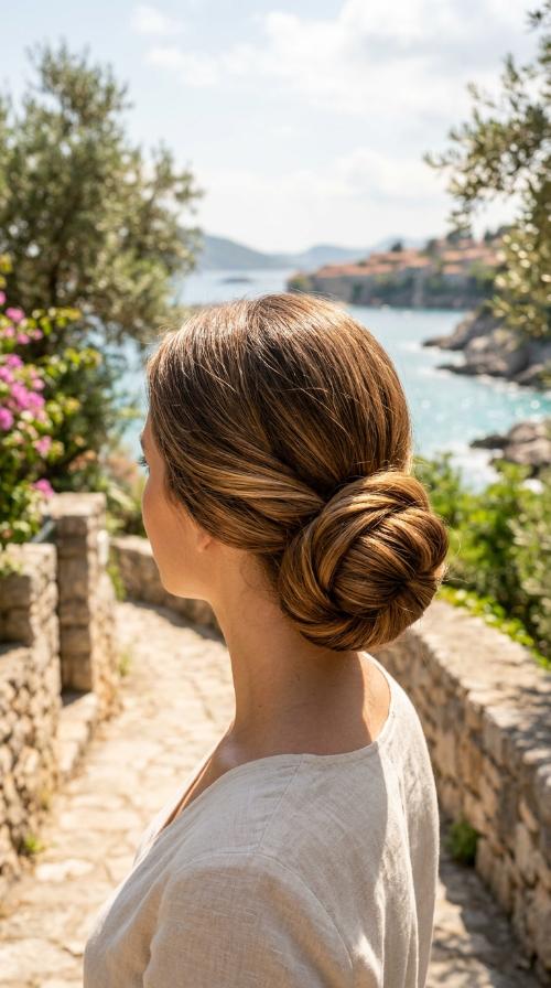 Sleek Low Bun with Wrap