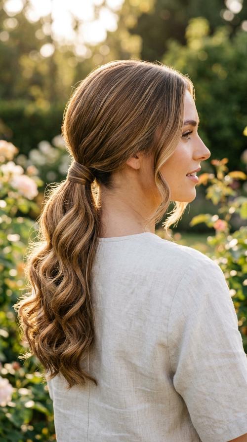 Sleek Low Ponytail with Wrap
