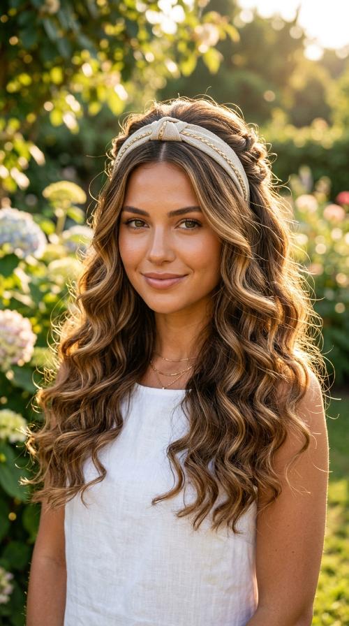 Sleek Middle Part with Headband