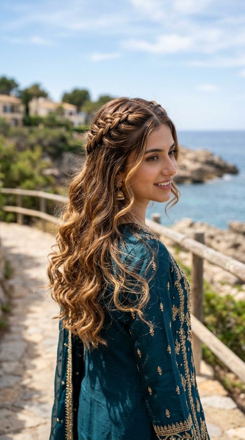 Sleek Middle Part with Waves