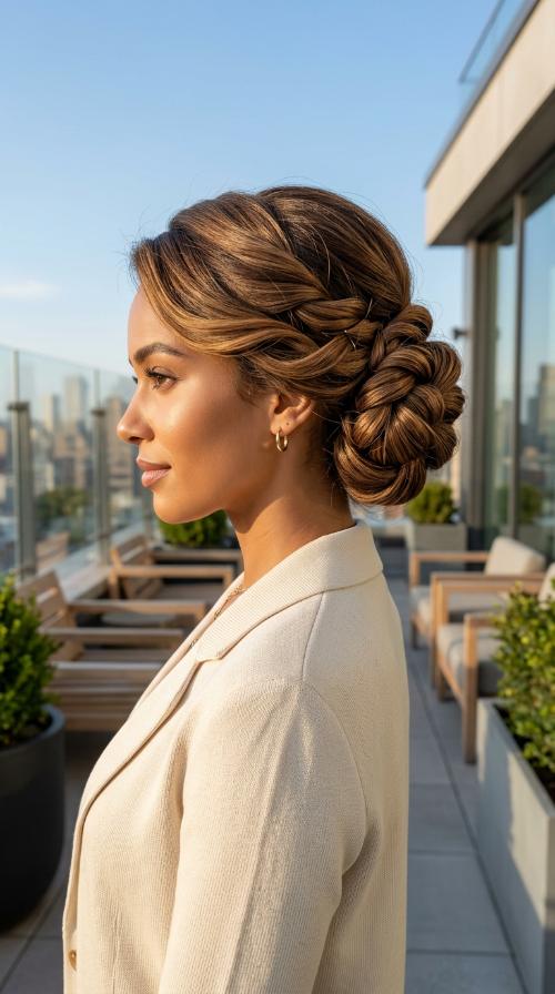 Sleek Multi-Twist Bun