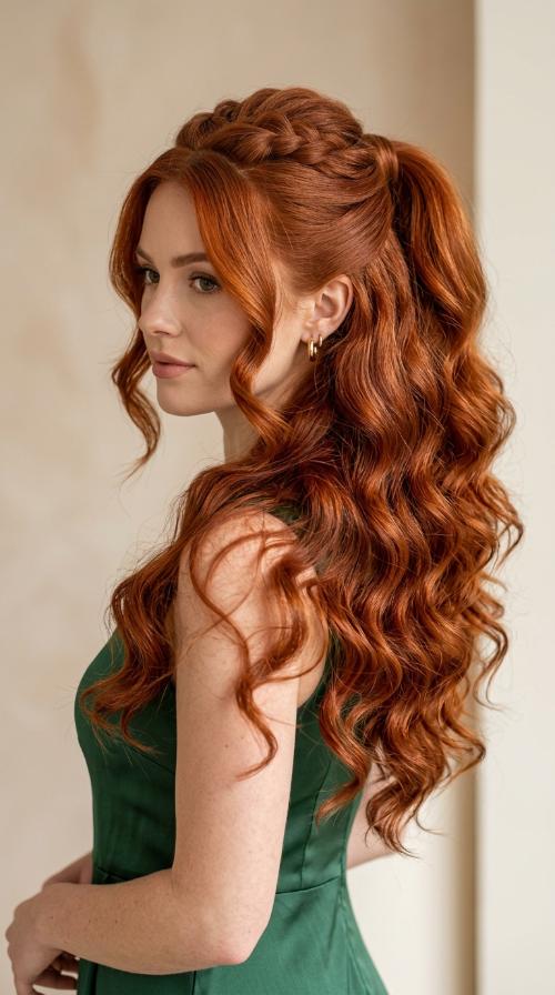 Sleek Ponytail for Bold Red