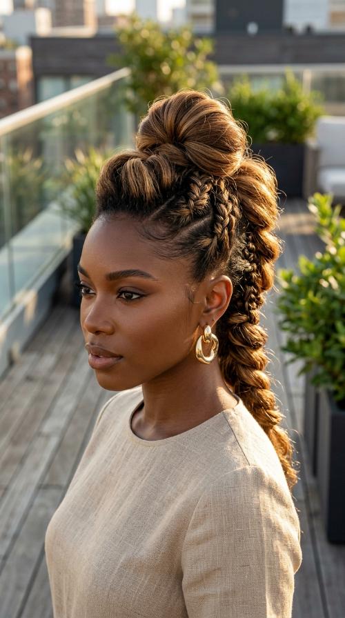Sleek Top Knot Mohawk