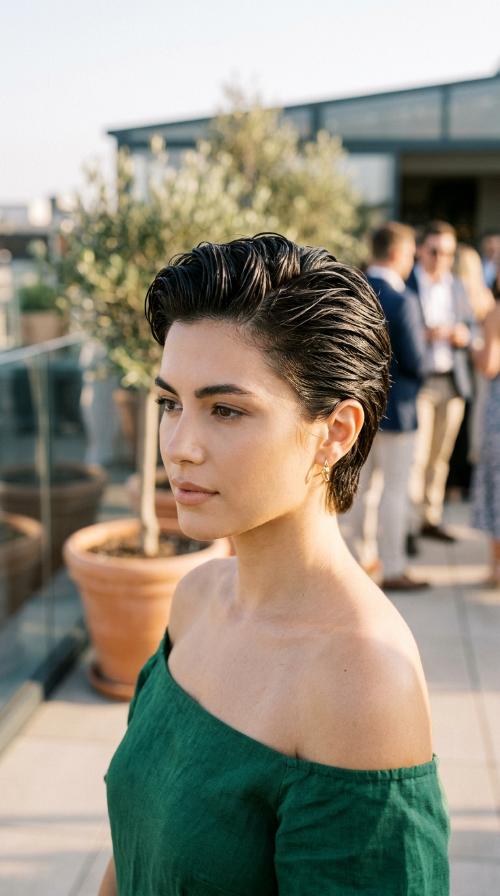 Slicked Back Wet Look