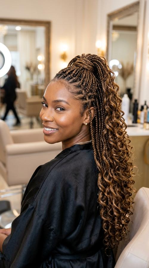 Small Mid-Back Knotless Braids