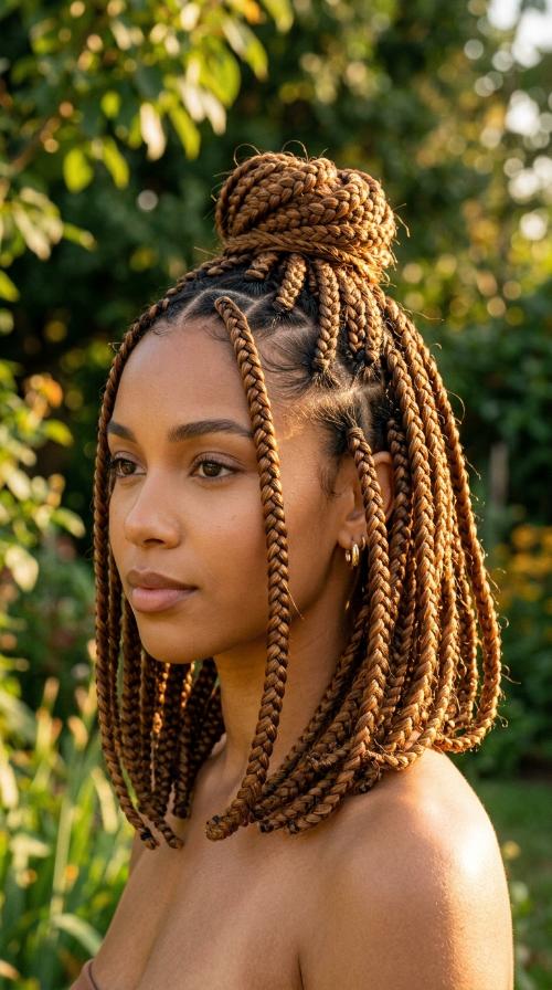 Small Shoulder-Length Knotless Bob