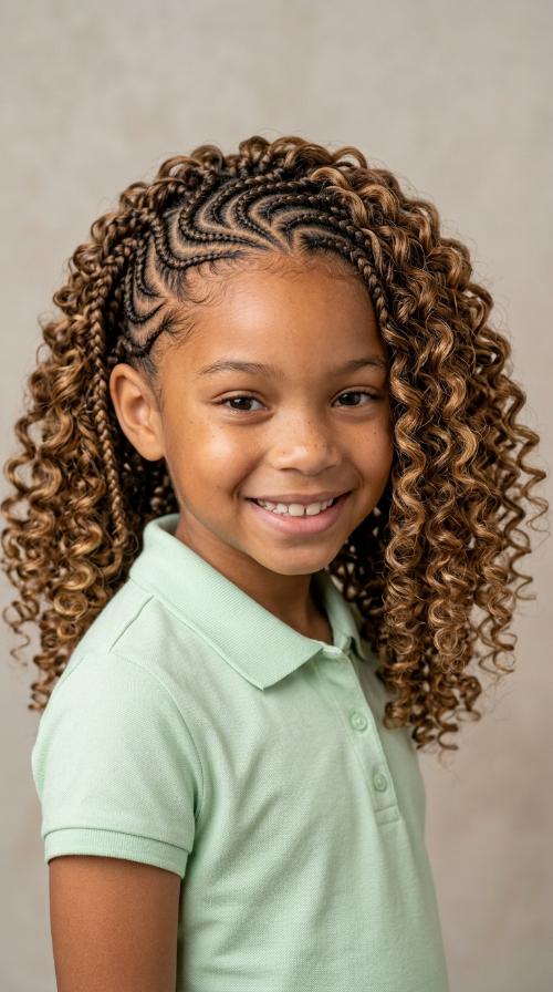 Snake-Curved Cornrows