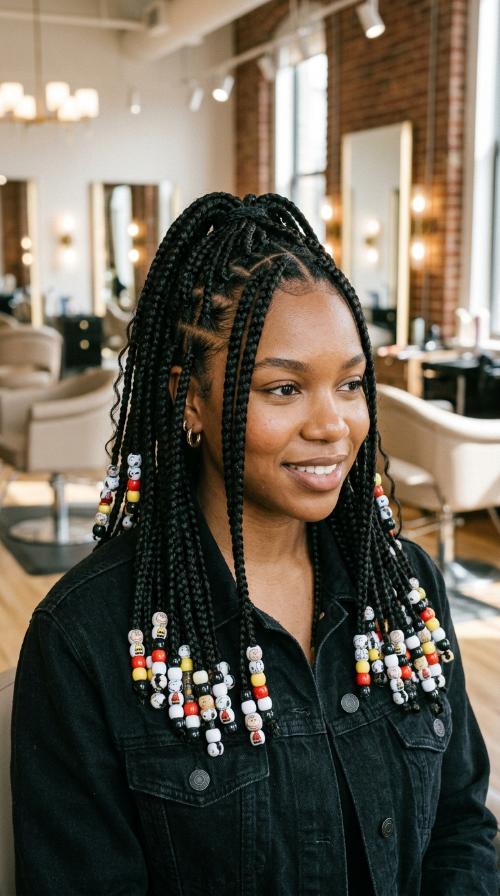 Snoopy Beaded Box Braids