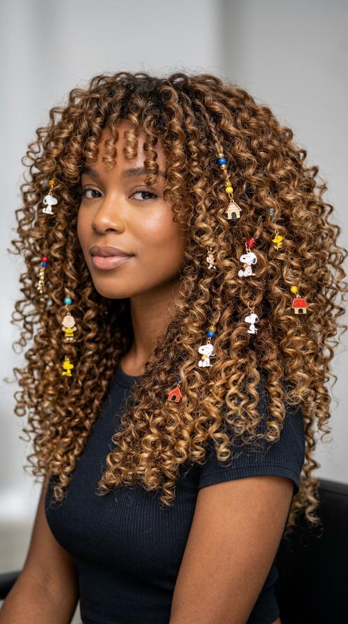 Snoopy Crochet Curls with Charms