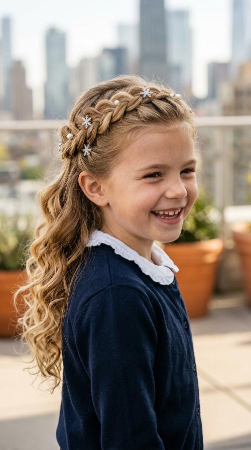 Snowflake Half-Up Crown