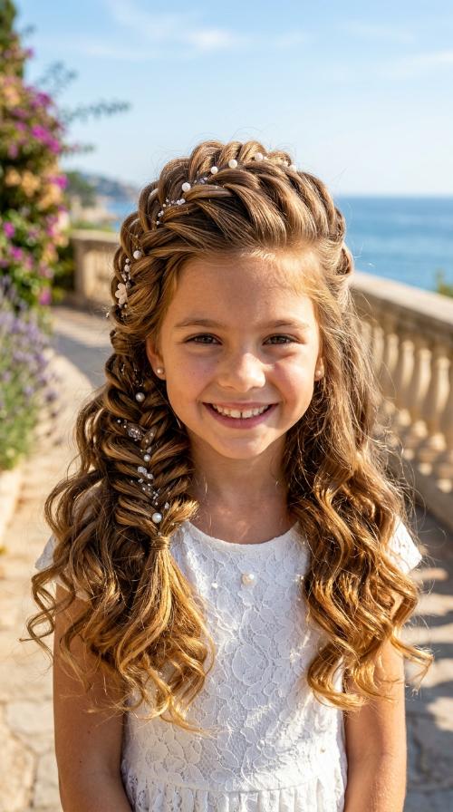 Snowy Pearl Fishtail Braid