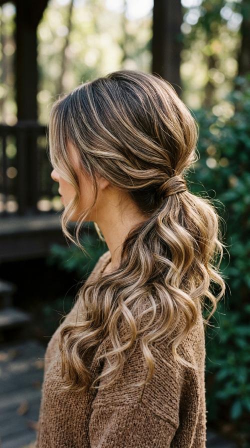 Soft Wavy Low Ponytail