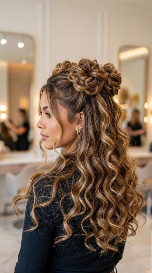 Space Bun Half-Down