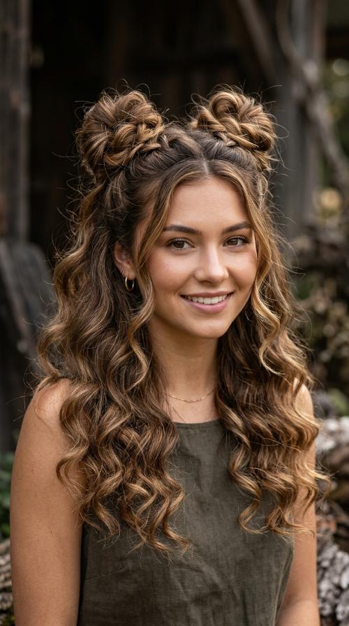 Space Bun Half-Up