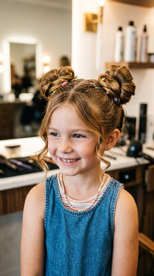 Space Buns with Glitter