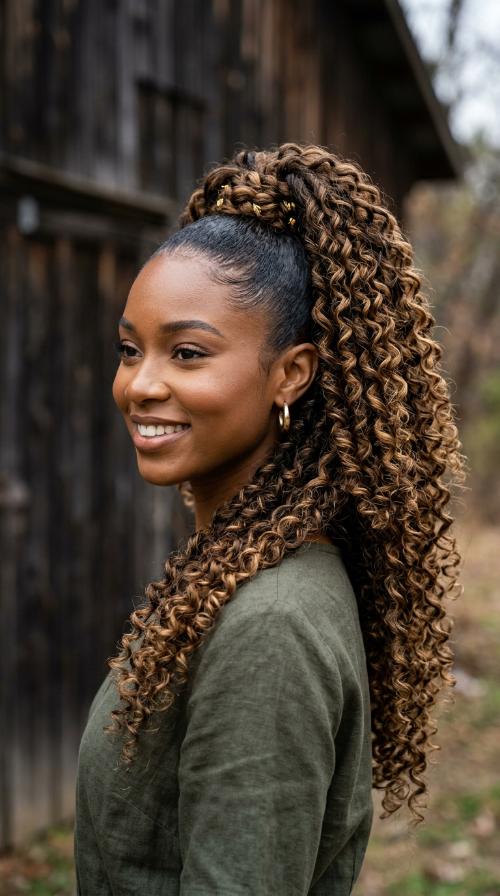 Spiral-Curls High Ponytail