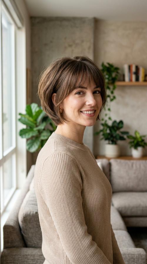 Stacked Bob with Wispy Bangs