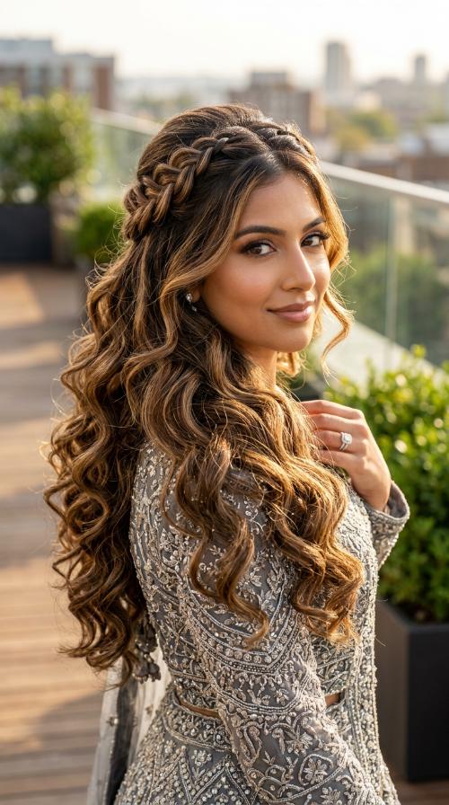 Straight and Glossy for Grey and Silver Lehengas