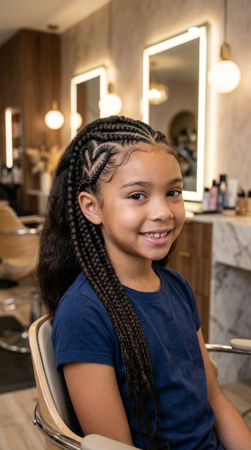 Sweet Heart-Shaped Cornrows