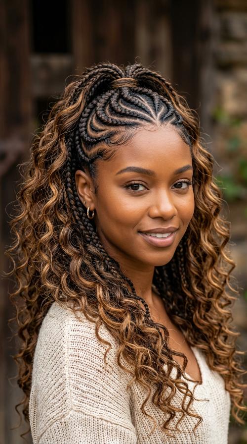 Swirled S-Curve Cornrows