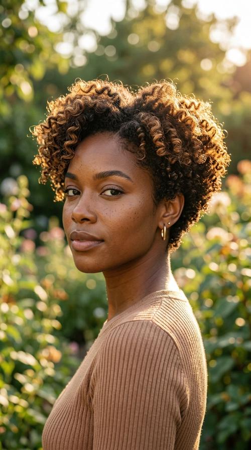 Tapered Nape with Top Curls for Heart Faces