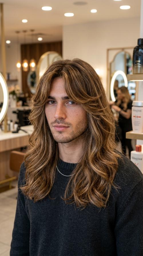 Textured Fringe with Curtain Bangs