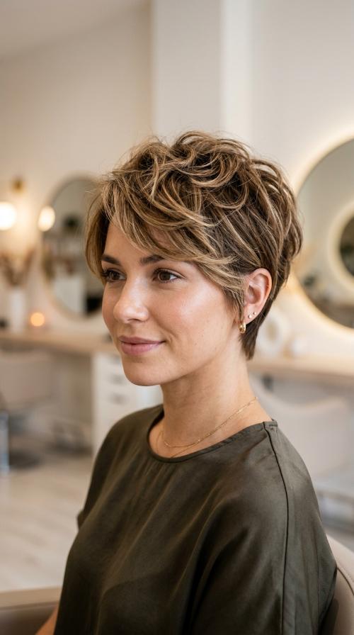 Textured Pixie with Sea Salt Spray