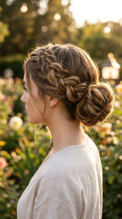 The Braided Crown Bun