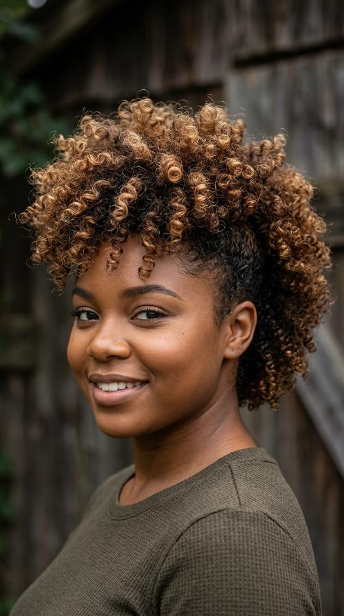The Curly Frohawk for Round Faces