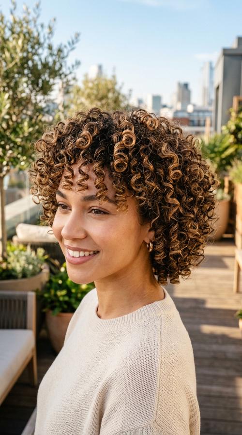 The Curly Wedge Cut