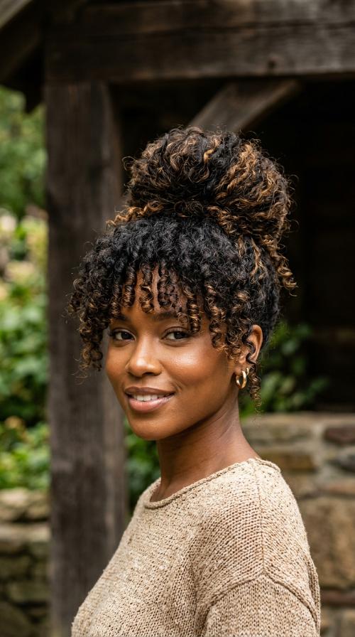 The Faux Bangs with High Bun