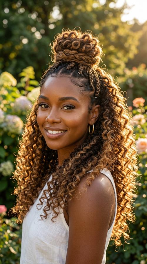 The Half-Up Half-Down Top Knot