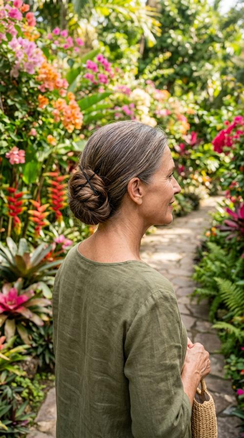 The Low Chignon with Bobby Pin Cross