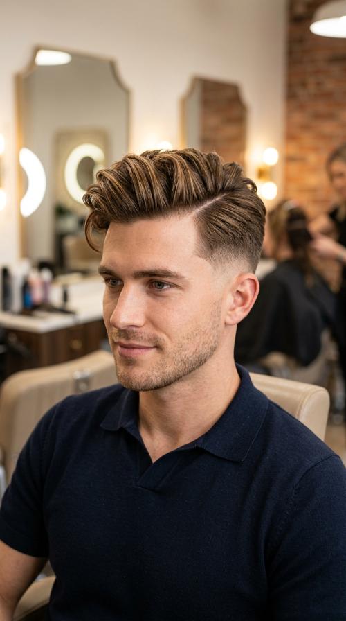 The Low Fade with Hard Part