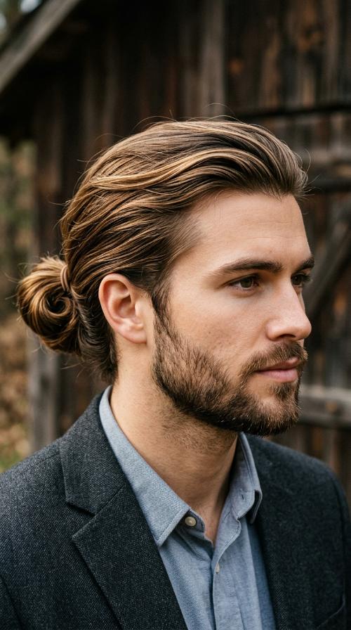 The Neat Low Man Bun
