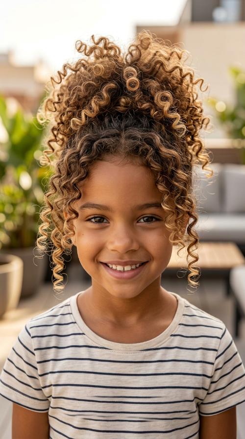 The Pineapple Updo for Curls