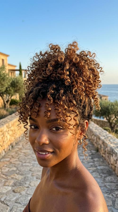 The Pineapple Updo with Bangs