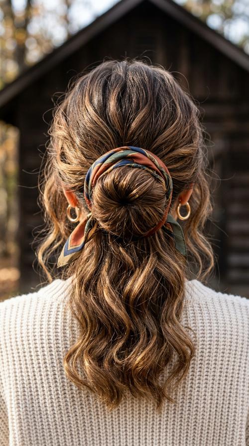 The Scarf-Wrapped Bun