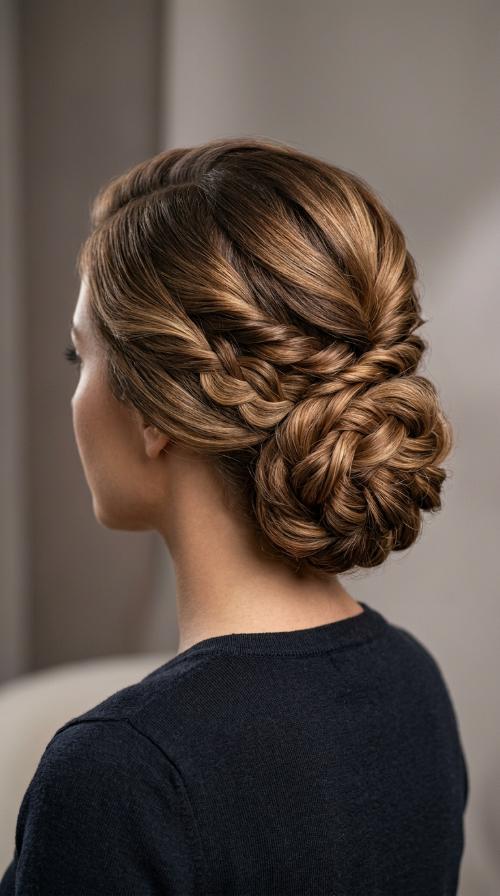 The Sleek Side Part Low Bun